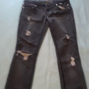 Black distressed jeans